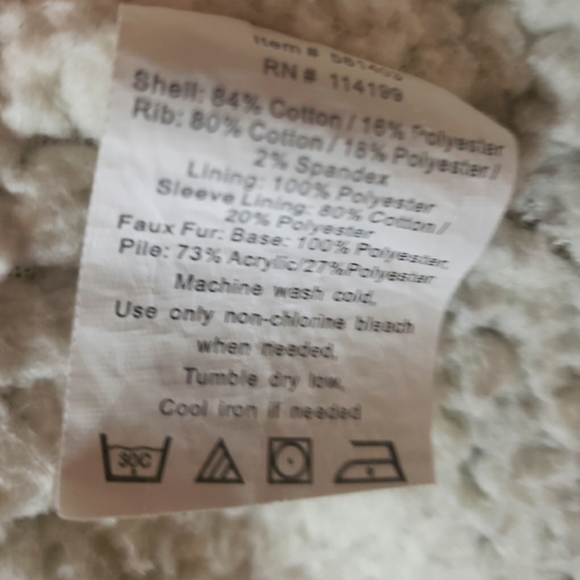 ROXY Blue White Jacket Hoodie Fur Trim Zipper Winter Snap Buttons Size M - Picture 5 of 8